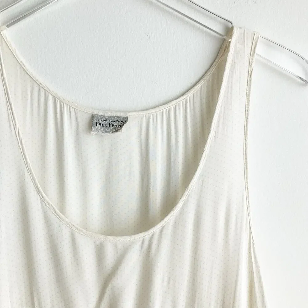 PLS READ Free People XS Voile Trapeze Slip Dress Ivory Cream Off White Tunic - Picture 2 of 7
